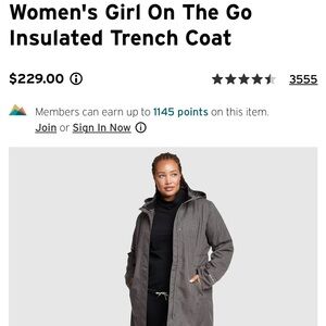 Eddie Bauer 2X Girl On The Go Trench with removable insulation section